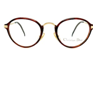 Christian Dior 80s Eyeglasses | New Old Stock | Dior Eyeglass Frames 2899 | Dark Tortoise Eyeglasses | French Designer Round Glasses Frames