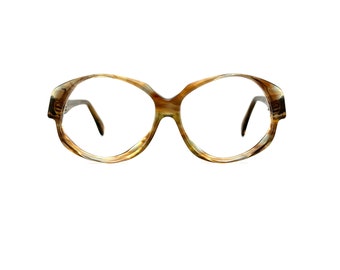 80s Large Oversize Eyeglass Frames | New Old Stock | 70s Thick Round Eyeglasses | Brown Swirl Glasses Frames | French Oversized Sunglasses