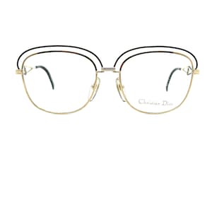 Unworn 80s Christian Dior Eyeglasses | New Old Stock | 90s Mod Eyeglass Frames | Overiszed Glasses Frames | Space Age Frames | DIOR 2461 49