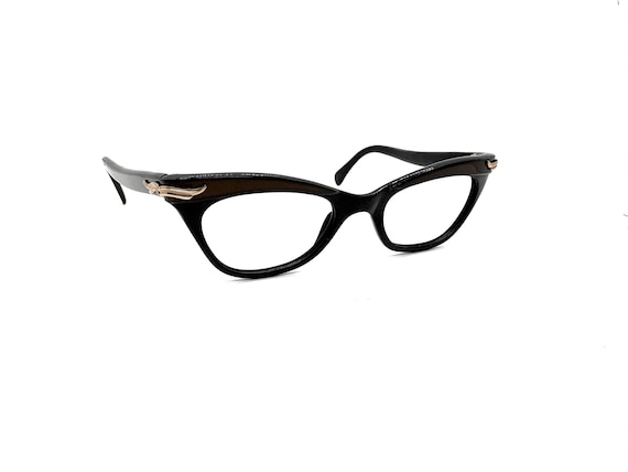 Vintage 50s Black Cat Eye Glasses | New Old Stock… - image 1