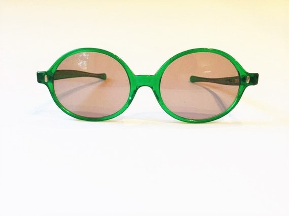 60's ミントグリーンMod Round Frame Sunglasses Green Oval Sunglasses | New Old Stock | 60s Vintage Sunmodes