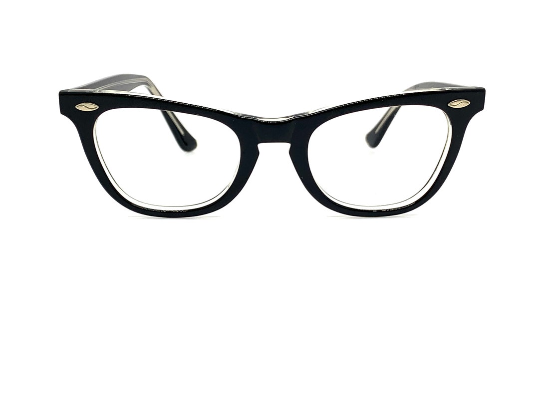 60s Cat Eye Eyeglass Frames | New Old Stock | Vintage Black