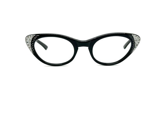 Fashion Glasses 80s Vintage Clear Rhinestone Frame (No