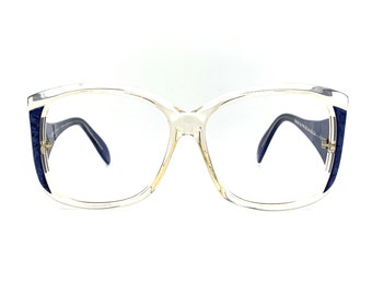 Unused 80's Neostyle Eyeglasses | New Old Stock | Clear & Blue Eyeglass Frames | 80s Glasses Frames | Translucent Oversized Glasses Frames