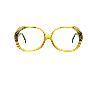 Unworn 80s Christian Dior Glasses | New Old Stock | 70s Christian Dior Eyeglass Frames | Amber Black Eyeglasses | Large Sunglasses | CD 2035