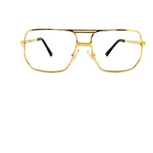 80s Gold Aviator Eyeglass Frames | New Old Stock | Aviator Eyeglasses | Retro Double Bridge Eyeglass Frames | 70s Gold Metal Glasses Frames