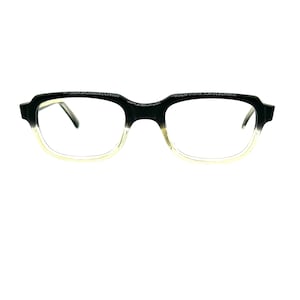 Vintage 50s Horn Rim Eyeglasses | New Old Stock | 60s Dark Gray & Clear Horn Rim Glasses | Horn Rim Frames | USA Made | Gray Eyeglass Frames