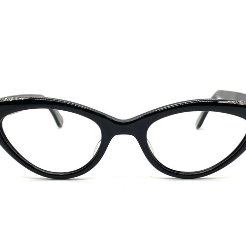 Cat Eye Glasses Rhinestone Cateye Eyeglasses NOS Vintage - Etsy
