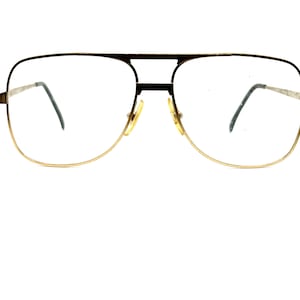 Unworn 80s Aviator Glasses | New Old Stock | Vintage Double Bridge Aviator Eyeglass Frame | Large Metal Goliath Eyeglasses | Made in Italy
