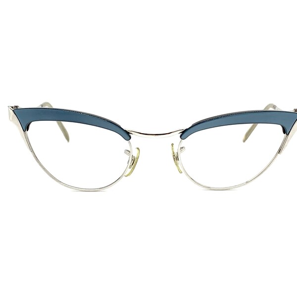 Blue Cat Eye Glasses Etsy