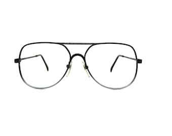 Unused 80s Metal Aviator Eyeglass Frames | New Old Stock | Steel Grey Aviator Eyeglasses | Aviator Glasses Frames | Pilots Eyeglass Frames