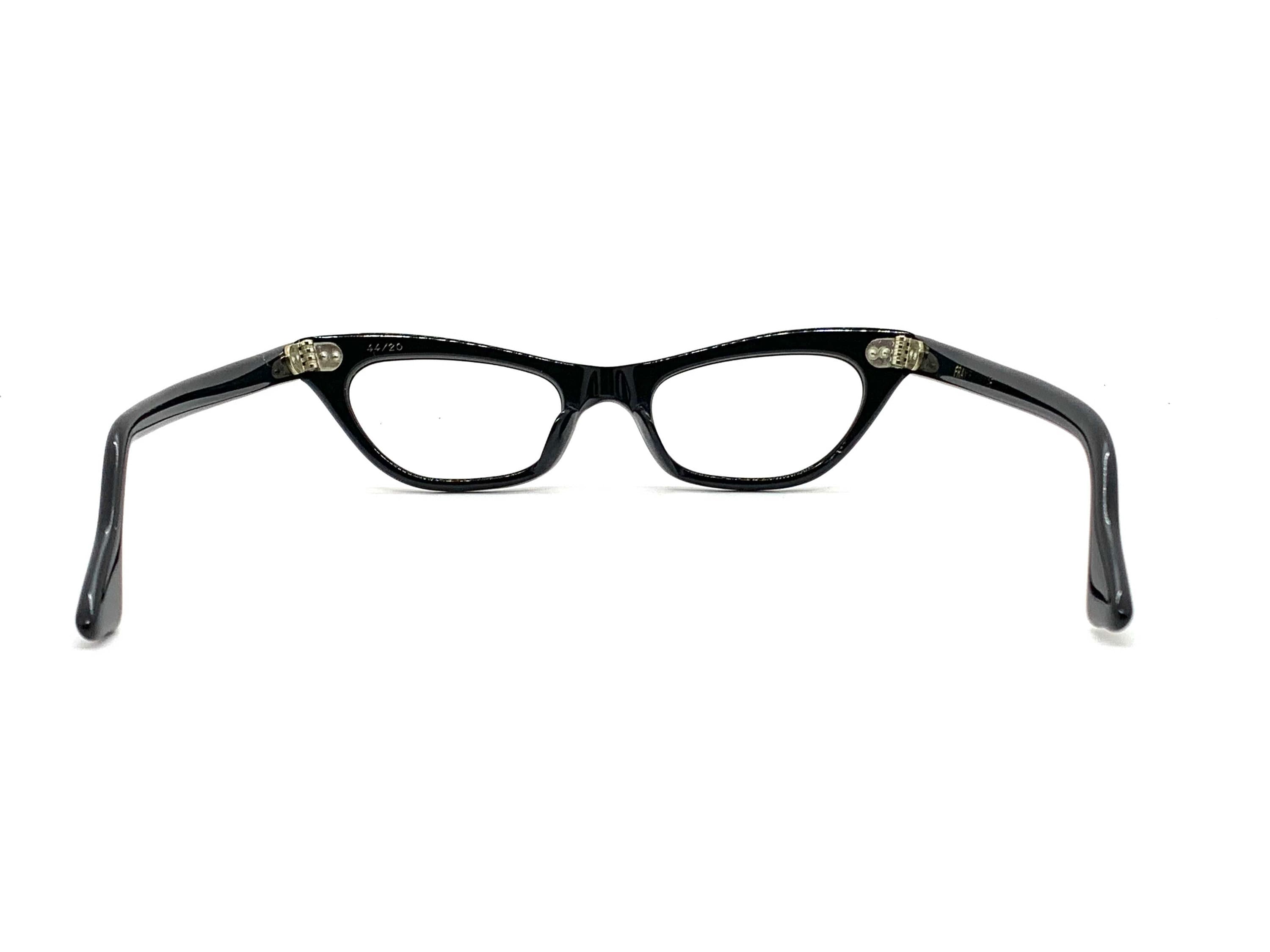 50s Black Cat Eye Glasses New Old Stock 60s Womens Cat Eye Etsy