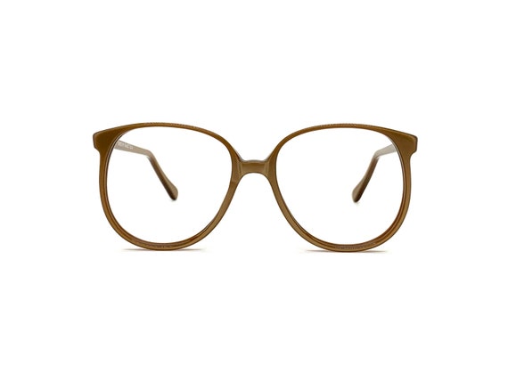 70s Oversize Round Eyeglass Frames | Gold P3 Roun… - image 1