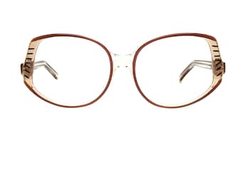 Unworn 80s Mod Pink Eyeglasses | New Old Stock | Vintage 70s Oversized Pink & Clear Eyeglass Frames | Glsses Frames | Valentino Sunglasses