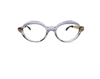 Vintage 70s Round Eyeglasses | New Old Stock | 60s Eyeglass Frames | Oval Eyeglasses Frames | Transparent Purple Glasses Rhinestones