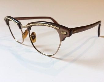 Vintage 50's Shuron Cat Eye Eyeglass Frame | Shuron Cat Eye Glasses 1/10 12K Gold Filled Eyewear | Retro Glasses Cateye Glasses Frames