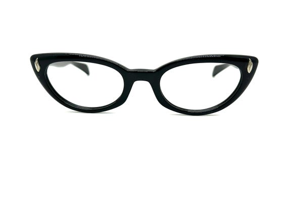 Unworn Black 50s Cat Eye Glasses | New Old Stock … - image 1