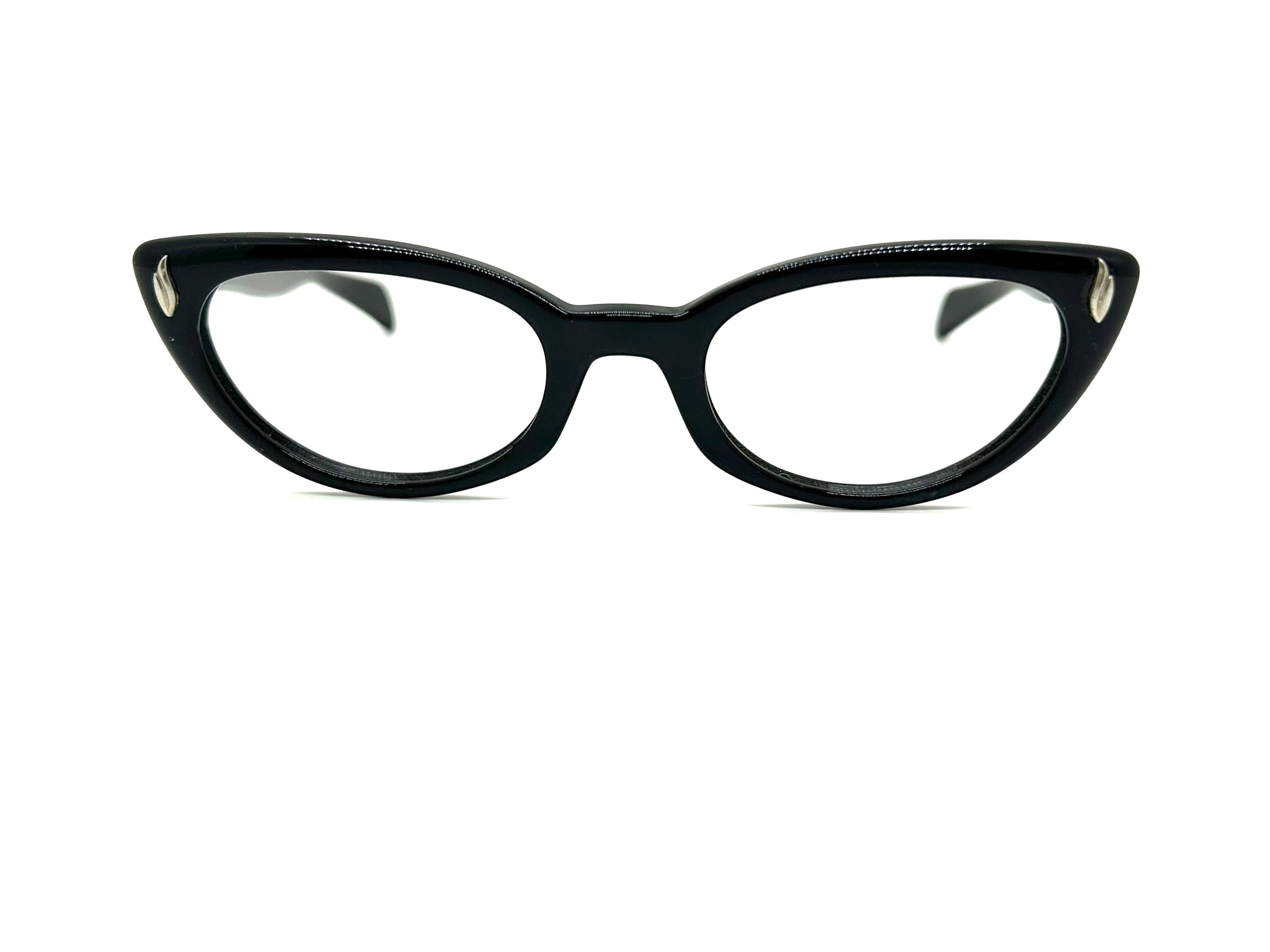 Bausch & Lomb B&L Eyeglasses Eye Glasses Frames Black 4 1/2 - 5 3/4 46-20 VINTAGE 1950 main image 3