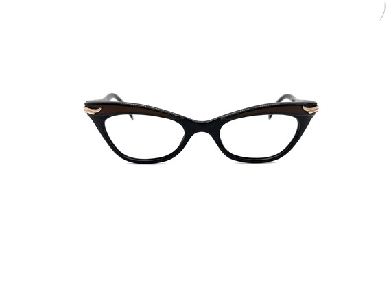 Vintage 50s Black Cat Eye Glasses | New Old Stock… - image 2
