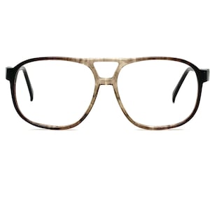 80s Aviator Eyeglass Frames | New Old Stock | Translucent Brown Aviator Eyeglasses | Double Bridge Pilots Glasses Frames | Real Big Aviators