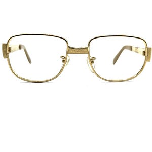 Vintage 80s Metal Eyeglasses | New Old Stock | Gold Metal Eyeglass Frames | Rectangular Metal Glasses Frames | Square Eye Glasses Sunglasses