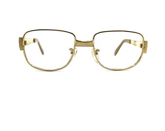 Vintage 80s Metal Eyeglasses | New Old Stock | Gold Metal Eyeglass Frames | Rectangular Metal Glasses Frames | Square Eye Glasses Sunglasses