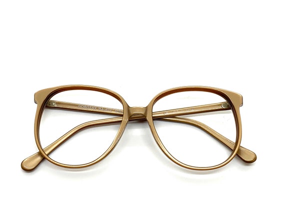 70s Oversize Round Eyeglass Frames | Gold P3 Roun… - image 4