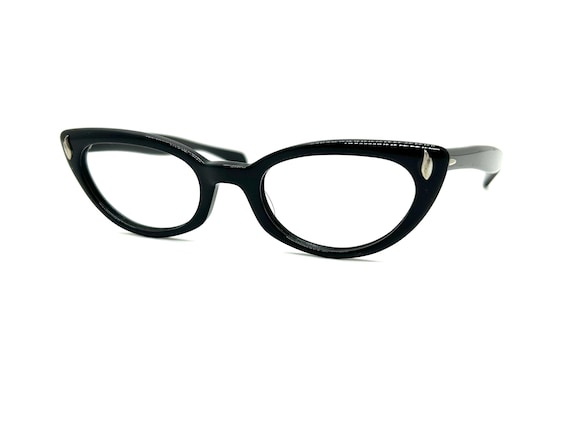 Unworn Black 50s Cat Eye Glasses | New Old Stock … - image 4