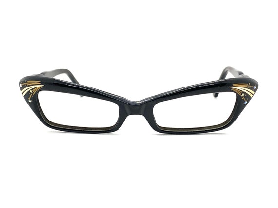 Unworn 50s Black Cat Eye Glasses | New Old Stock … - image 1