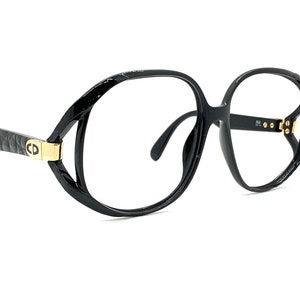 80s Christian Dior 2320 90 | Gently Used | Vintage Dior Sunglasses | Black & Gold Christian Dior Oversized Eyeglasses | Dior Eyeglass Frames