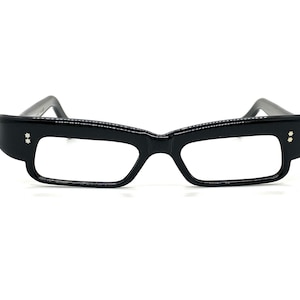 Unworn 50s Black Cat Eye Glasses | New Old Stock | 60s Pointy Vintage Cat Eyeglass Frames | Small Cateye Glasses | Black Cat Eye Sunglasses