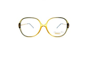 80s Christian Dior Glasses | New Old Stock | 90s Christian Dior Eyeglass Frames | Green Amber & Gold Dior Eyeglasses | Dior Sunglasses