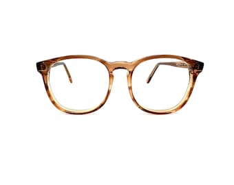80's Round Glasses Frames | New Old Stock | Vintage 70s Pink Eyeglasses | Oversized Frames | Transparent Pink Eyeglass Frames | Round Frames