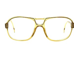 80s Aviator Eyeglasses | New Old Stock | Vintage 80s Clear Amber Eyeglass Frames | Pilots Glasses | Large Double Bridge Aviator Glasses