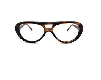 70s Aviator Eyeglasses | New Old Stock | 80s Thick Eyeglass Frames |  | Double Bridge Glasses | Tortoise Aviator Glasses Frames | 56-18-140
