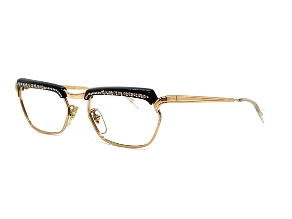 Unworn 50s Cat Eye Eyeglass Frames | 60s Rhinesto… - image 2