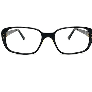 70s Vintage Metal Eyeglasses | New Old Stock | Black Metal Eyeglass Frames | Black Square Sunglasses | Large Aviator Eyeglasses | USA Made