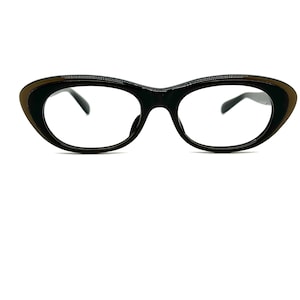 50s Cat Eye Glasses |  Two Tone Cateye Glasses | New Old Stock | Unused 60s Vintage Mink Brown Cat Eye Eyeglasses | Brown Cateye Glasses