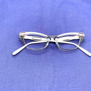 Sexy 50s Cateye Glasses New Old Stock Combination Cat Eye Glasses Frames Vintage 60s Womens Eyeglasses Gray Silver Woman Sunglasses image 4