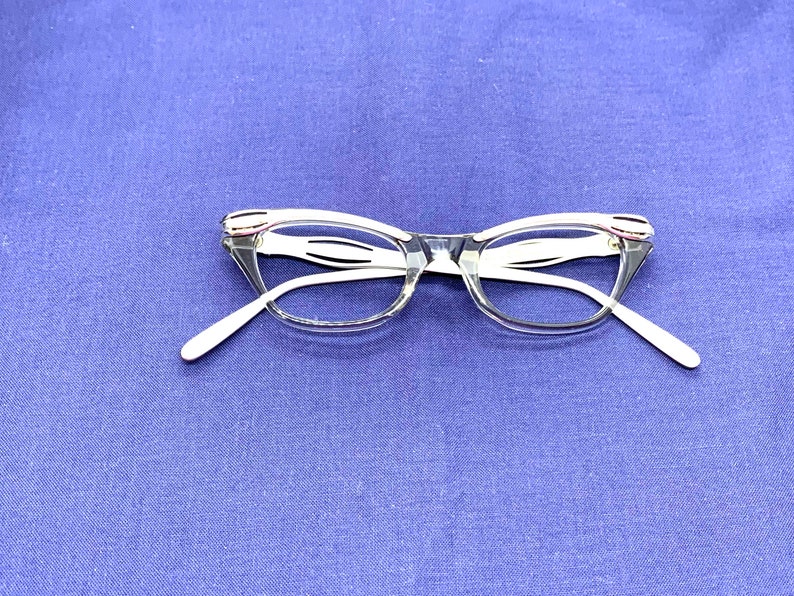 Sexy 50s Cateye Glasses New Old Stock Combination Cat Eye Glasses Frames Vintage 60s Womens Eyeglasses Gray Silver Woman Sunglasses image 4