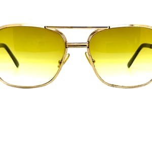 Vintage 70s Square Sunglasses | New Old Stock | Rectangular Gold Sunglasses | 80s Aviator Eyeglass Frames | Gold Metal Pilot Sunglasses
