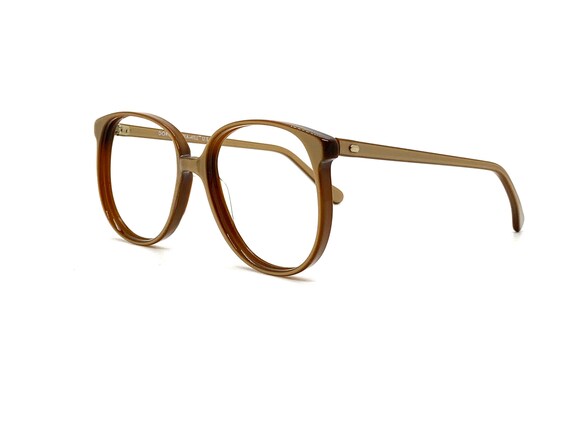 70s Oversize Round Eyeglass Frames | Gold P3 Roun… - image 2