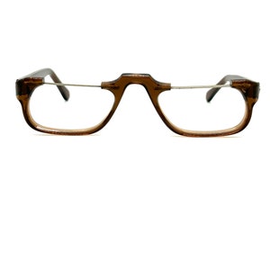 60s Reading Eyeglass Frames | New Old Stock | Womens Brown Reading Glasses | Mid Century Modern Thick Half Reading Eyeglasses | Half Glasses