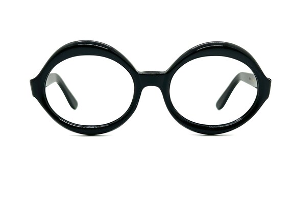 Large round top black glasses