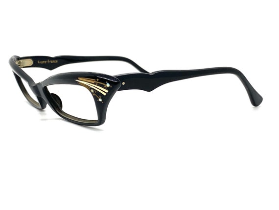 Unworn 50s Black Cat Eye Glasses | New Old Stock … - image 3