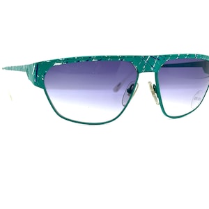 80s Sunglasses | New Old Stock | Teal Oversized Sunglasses | 80s Jean-Louis Scherrer Paris Galactica | Womens Sunglasses | Retro Sunglasses