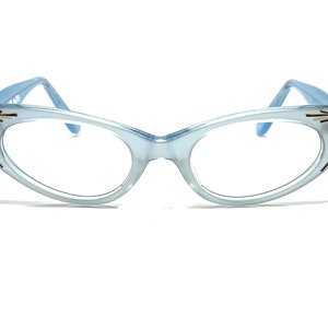 Unworn 50s Blue Cat Eye Glasses | New Old Stock | Cat Eye Glasses Frames | Blue Cateyes Blue Cateye Frames | Sexy Cat Eyes | Victory Optical