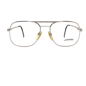 Unworn 80s Metal Aviator Eyeglasses | New Old Stock | Metal Glasses Frames | Large Aviator Eyeglasses | Vintage 70s Metal Eyeglass Frames