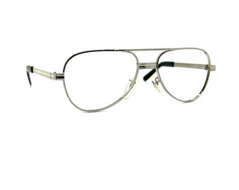 80s Silver Aviator Glasses Frames | New Old Stock | 70s Aviator Eyeglasses | Double Bridge Eyeglass Frames | Large 80s Titmus USA Eyeglasses