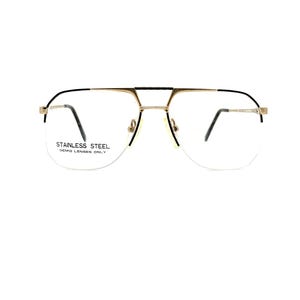 80s Metal Aviator Glasses | New Old Stock | Vintage Double Bridge Aviator Eyeglass Frames | 70s Large Gold Metal Tortoise Aviator Eyeglasses